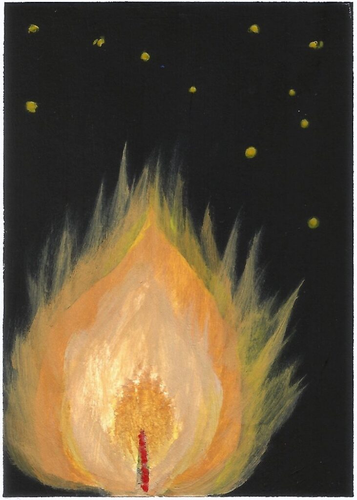 Looking for Friends in Darkness - Acrylic on Paper by ACL Bachara